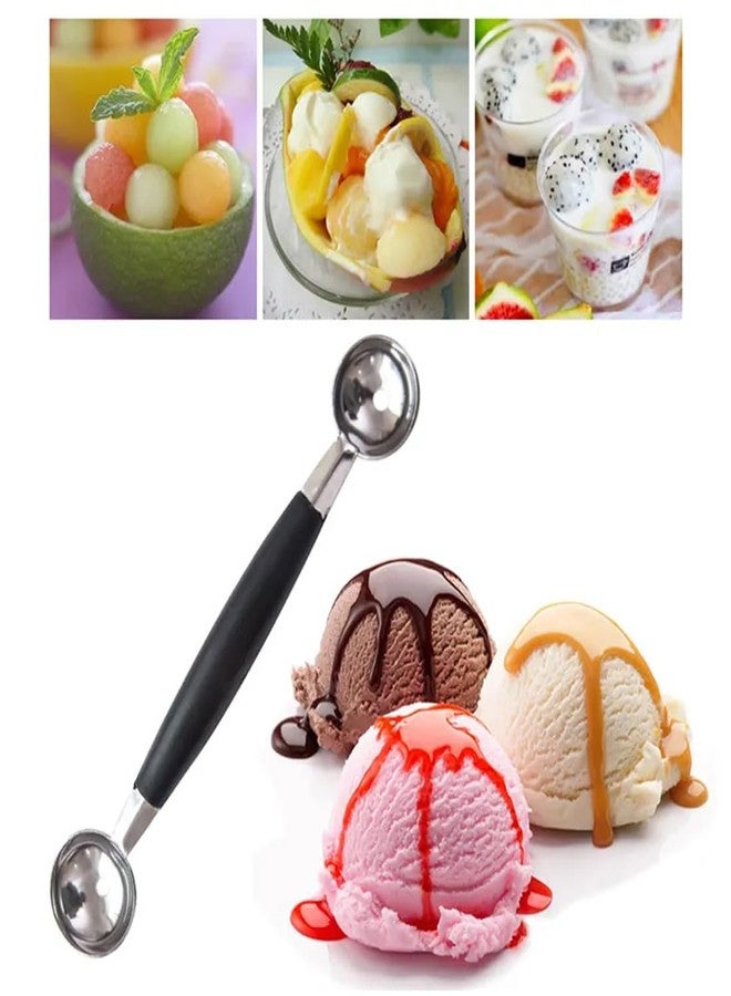 Imaashi Stainless Steel Double-Ended Fruit & Ice Cream Scoop - Create Perfect Melon Balls and More with this Multipurpose Melon Baller & Ice Cream Scooper for Watermelon, Fruits, Sorbet, and Meatballs - Image 1